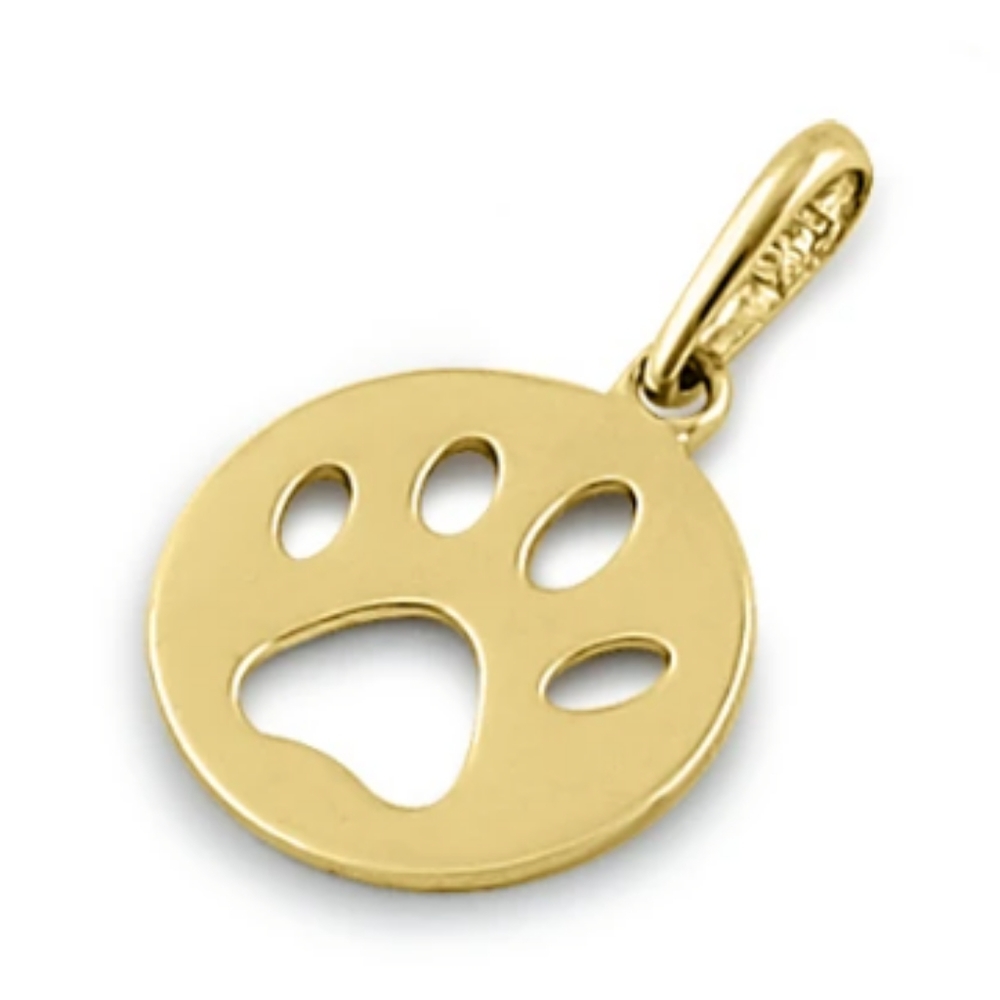 14kt paw print charm
